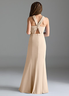 Azazie Rue Junior White Alabaster Mermaid Side Slit Chiffon Dress image2