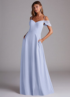 Azazie Marley Bridesmaid Dresses Lavender A-Line Off the Shoulder Chiffon Convertible Dress image1