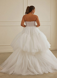 Christian Siriano Bridal for Azazie 2007 Robes de mariée Robe Princesse en Tulle Paillettes Blanc Diamant Moka image12