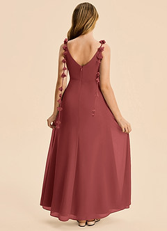 Azazie Gumdrop Junior Terracotta Empire Pleated Chiffon Dress image6