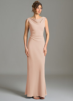 Azazie Kieryn Bridesmaid Dresses English Rose Mermaid Pleated Chiffon Dress image5