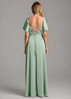 Azazie Chloe Bridesmaid Dresses Agave A-Line Sweetheart Neckline Stretch Satin Dress image3