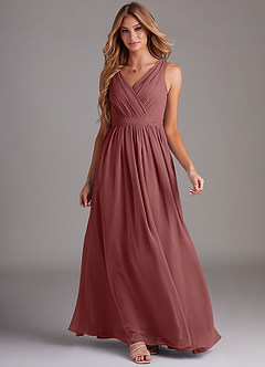 Azazie Kingsley Bridesmaid Dresses Amethyst A-Line Lace Chiffon Dress image3