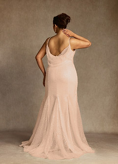 Azazie Eris Wedding Dresses Diamond White English Rose Mermaid V-Neck Beading Dress image7