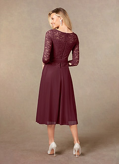 Azazie Charlee Mother of the Bride Dresses Cabernet A-Line Lace Dress image2