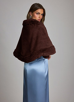 front 3 Pack-Faux Fur Evening Wrap Shawl & Bridal Capelet