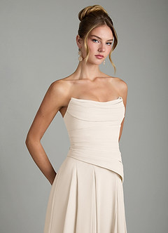Azazie Gabriela Bridesmaid Dresses White Alabaster A-Line Corset Chiffon Dress image10