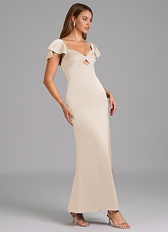 Azazie Demia 신부 들러리 드레스 쉬스 스윗하트 네크라인 스트레치 새틴 발목 길이 드레스 image3