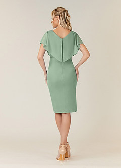 Azazie Waverly Vendita Finale Abito Tubino in Maglia Plissettato Dusty Blue image2