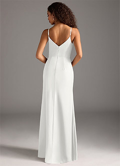 Azazie Deandra Bridesmaid Dresses White Mermaid Pleated Chiffon Dress image6