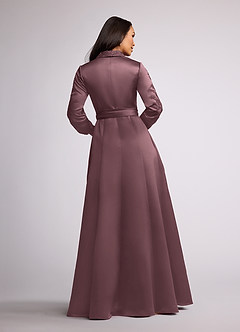 Azazie Ruth Mother of the Bride Dresses Vintage Mauve A-Line Lace Matte Satin Dress image4