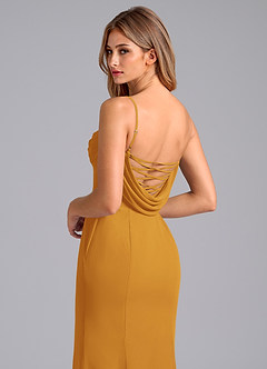 Azazie Wynni Bridesmaid Dresses Butterscotch Mermaid Corset Chiffon Dress image2