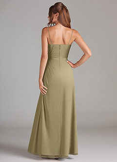 Azazie Aliani Jurken voor bruidsmeisjes Converteerbaar Jurk van Chiffon met Kolom Strapless Mosgroen image3