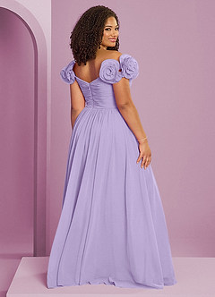 Barbie ♥ Azazie Jurken voor bruidsmeisjes Converteerbaar Jurk van Chiffon met A-Lijn Off the Shoulder Lila image10