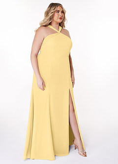 Azazie Rue Bridesmaid Dresses Butter A-Line Halter Chiffon Dress image10