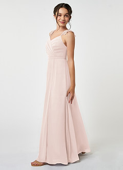 Azazie Emily Junior Rose Petal A-Line Ruched Chiffon Dress image3