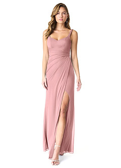 Azazie Verami Bridesmaid Dresses Dusty Rose Mermaid Lace Mesh Dress image1