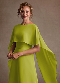 Azazie Marilla Mère de la mariée Robes Robe Trapèze en Mousseline de soie Plissée Citronnelle image8