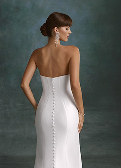 Azazie Vivianna Robes de mariée Robe Sirène en Mikado Bustier Blanc De Diamant image7