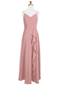 Azazie Naeem Junior Dusty Rose A-Line Ruched Chiffon Dress image4