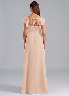 Azazie Bondi Maternity Bridesmaid Dresses A-Line Ruched Chiffon Floor-Length Dress image2