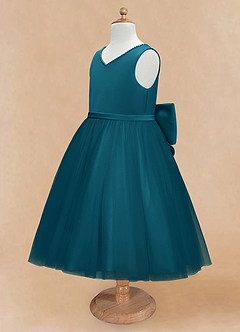 Azazie Sarina Final Sale Black A-Line Bow Tulle Dress image8