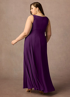 Azazie Galvan Mère de la mariée Robes Robe Trapèze en Mousseline de soie Paillettes Grain De Raisin image11