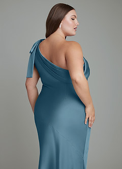 Azazie Yuanna Bridesmaid Dresses Bermuda Mermaid One Shoulder Stretch Satin Dress image14