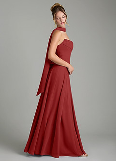 Azazie Gabriela Brautjungfernkleider A-Linie Korsett Chiffon Kleid Rost image3