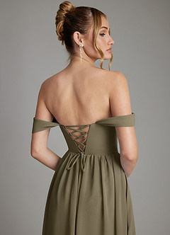 Azazie Caterina Abiti da Damigella Abito A-Line in Chiffon Corsetto Willow Green image7