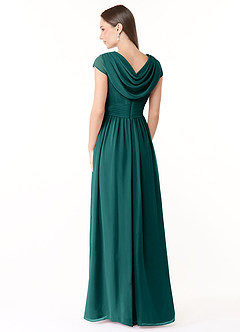 Azazie Organa Bridesmaid Dresses Peacock A-Line Pleated Chiffon Dress image4