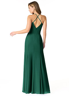 Azazie Carolina Abiti da Damigella Abito Sirena in Chiffon Increspato Smeraldo image3