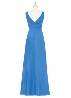 Azazie Julianna Abiti da Damigella Abito A-Line in Chiffon Blue Jay image7