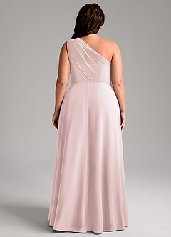 Azazie Phaedra Bridesmaid Dresses Blushing Pink A-Line One Shoulder Chiffon Dress image8