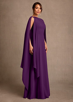 Azazie Liddie Mother of the Bride Dresses Grape A-Line Pleated Chiffon Dress image2