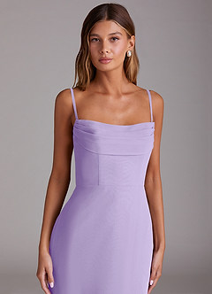 Azazie Saige Bridesmaid Dresses Lilac A-Line Off the Shoulder Chiffon Convertible Dress image2