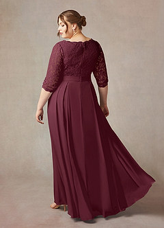 Azazie Lucianna Kleider für die Brautmutter A-Linie Spitze Kleid Cabernetrot image11