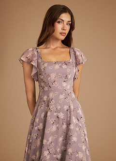 Azazie Bondi Bridesmaid Dresses Lilac Bloom Floral A-Line Ruched Bloom Dress image5
