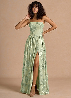 Isaura Light Green Maxi Dress image3