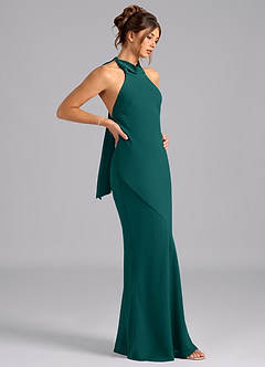 Azazie Velli Bridesmaid Dresses Peacock Mermaid Bow Chiffon Dress image4