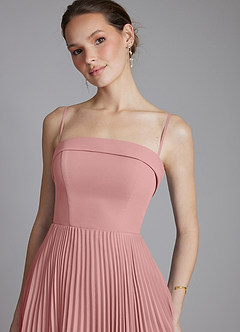 Azazie Mariana Brautjungfernkleider A-Linie Schulterfrei Chiffon Kleid Altrosa image4