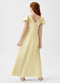 Azazie Soren Junior Peacock A-Line Ruched Stretch Satin Dress image6
