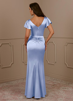 Azazie Roya Mère de la mariée Robes Robe Sirène en Satin extensible Col en V Plissé Eis image4