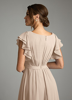 Azazie Daphne vestidos de dama de honor modestos Vestido de Corte en A Volantes Hasta el suelo Gasa image6