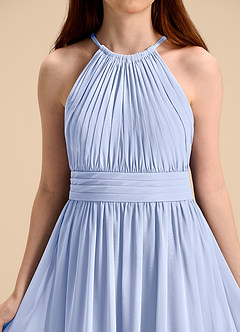 Azazie Malone Junior A-Linie Plissee Chiffon Kleid Eis image8