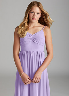 Azazie Zeya Junior Lilac A-Line Chiffon Dress image6