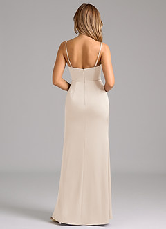 Azazie Aimee Bridesmaid Dresses White Alabaster A-Line Sweetheart Neckline Stretch Satin Dress image2