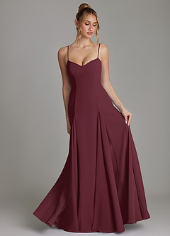Azazie Imani Bridesmaid Dresses Cabernet A-Line Sweetheart Neckline Chiffon Dress image4