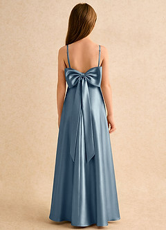 Azazie Joella Girls Formal Flower Girl Klänningar Klä A-Line i Stretch Satin Plisserad image1