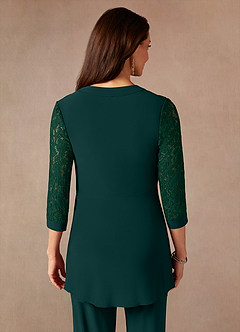 Azazie Mamrie Mother of the Bride Dresses Dark Green Pine Jumpsuit/Pantsuit Lace Dress image8